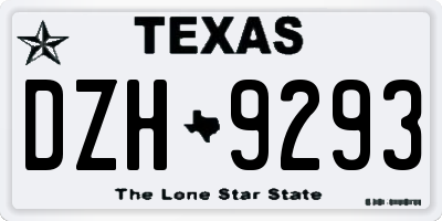 TX license plate DZH9293