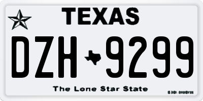 TX license plate DZH9299