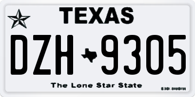 TX license plate DZH9305