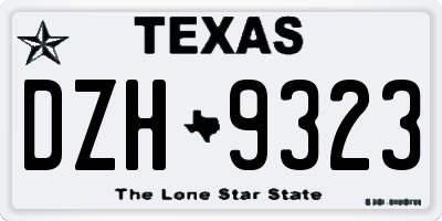 TX license plate DZH9323