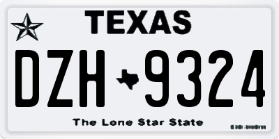 TX license plate DZH9324