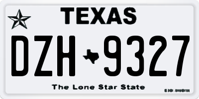 TX license plate DZH9327