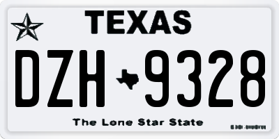 TX license plate DZH9328