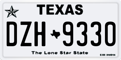 TX license plate DZH9330
