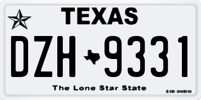TX license plate DZH9331