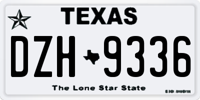 TX license plate DZH9336