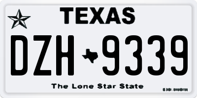 TX license plate DZH9339