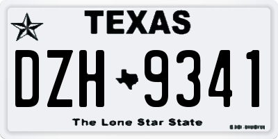 TX license plate DZH9341