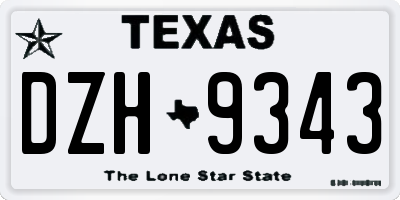 TX license plate DZH9343