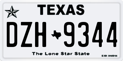 TX license plate DZH9344