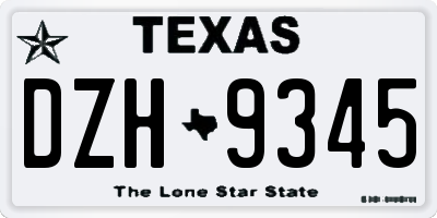 TX license plate DZH9345