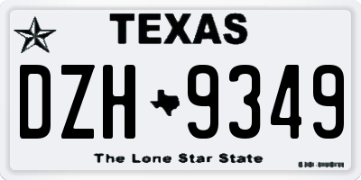 TX license plate DZH9349