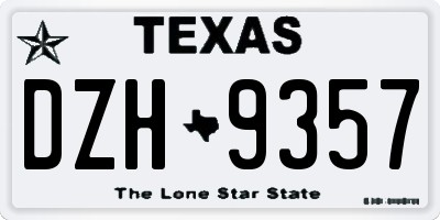 TX license plate DZH9357