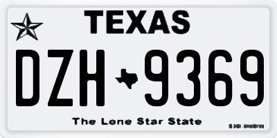 TX license plate DZH9369