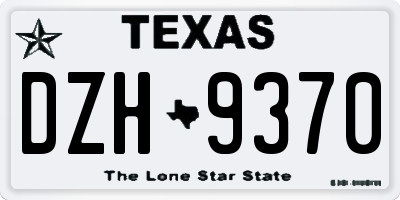 TX license plate DZH9370