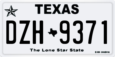 TX license plate DZH9371