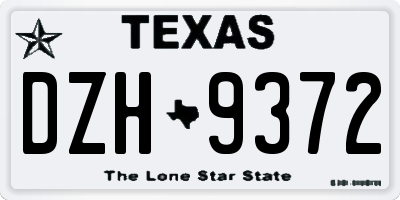TX license plate DZH9372
