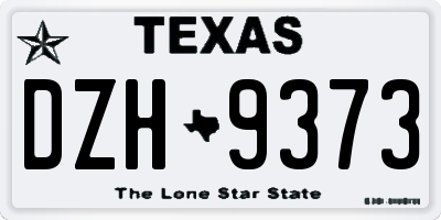 TX license plate DZH9373