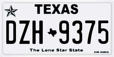 TX license plate DZH9375