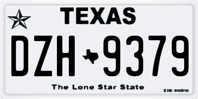 TX license plate DZH9379