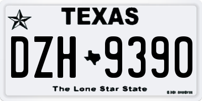 TX license plate DZH9390