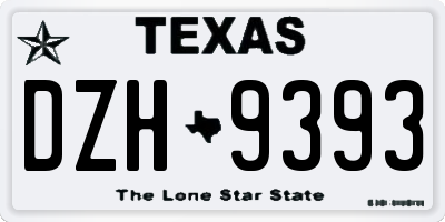 TX license plate DZH9393