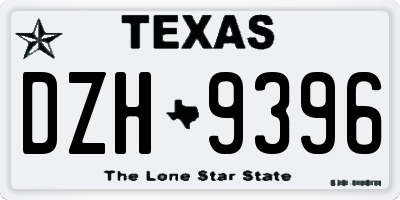 TX license plate DZH9396