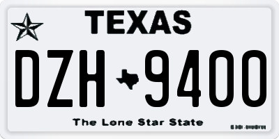 TX license plate DZH9400