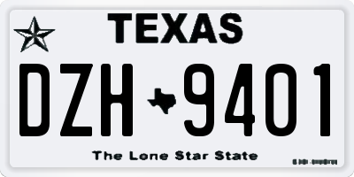 TX license plate DZH9401