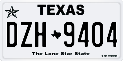 TX license plate DZH9404