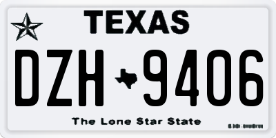 TX license plate DZH9406