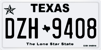 TX license plate DZH9408