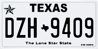 TX license plate DZH9409