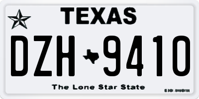 TX license plate DZH9410