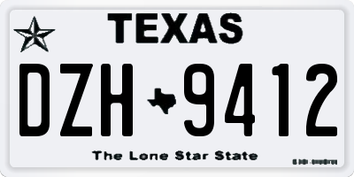 TX license plate DZH9412