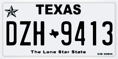 TX license plate DZH9413