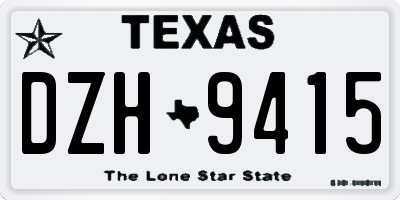 TX license plate DZH9415