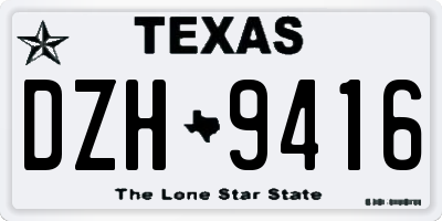 TX license plate DZH9416