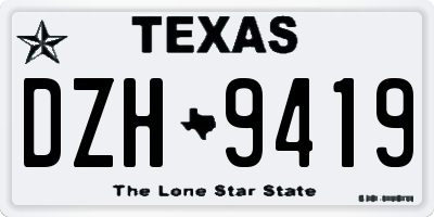 TX license plate DZH9419