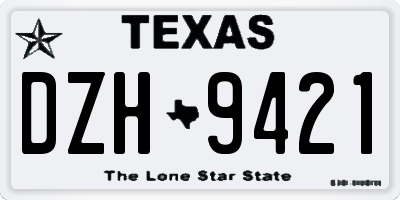 TX license plate DZH9421