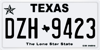 TX license plate DZH9423
