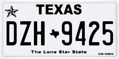 TX license plate DZH9425