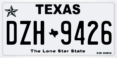 TX license plate DZH9426
