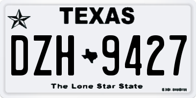 TX license plate DZH9427