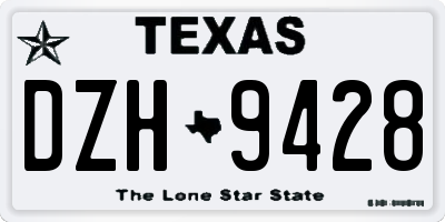 TX license plate DZH9428