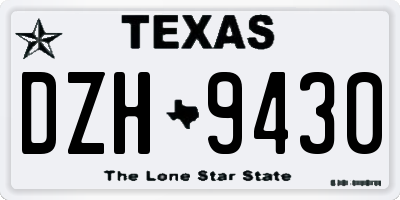 TX license plate DZH9430