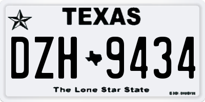 TX license plate DZH9434