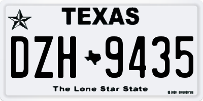 TX license plate DZH9435