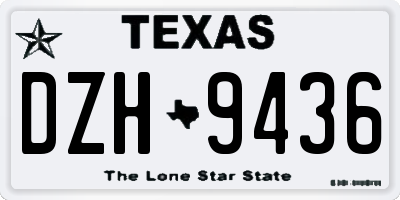 TX license plate DZH9436