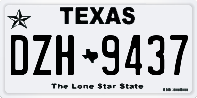 TX license plate DZH9437